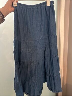 BLAIR tiered denim skirt
